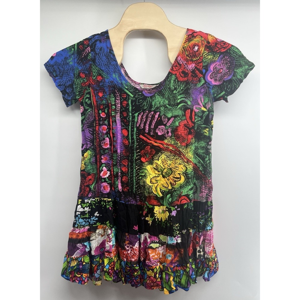 Jams World Dress W329 Small Fine Florentine Hawaii Short Sleeved Short Mini